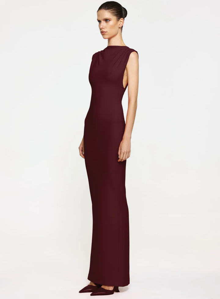 Wine Audrey Gown