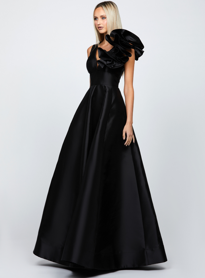 modern little black dress for a black tie wedding
