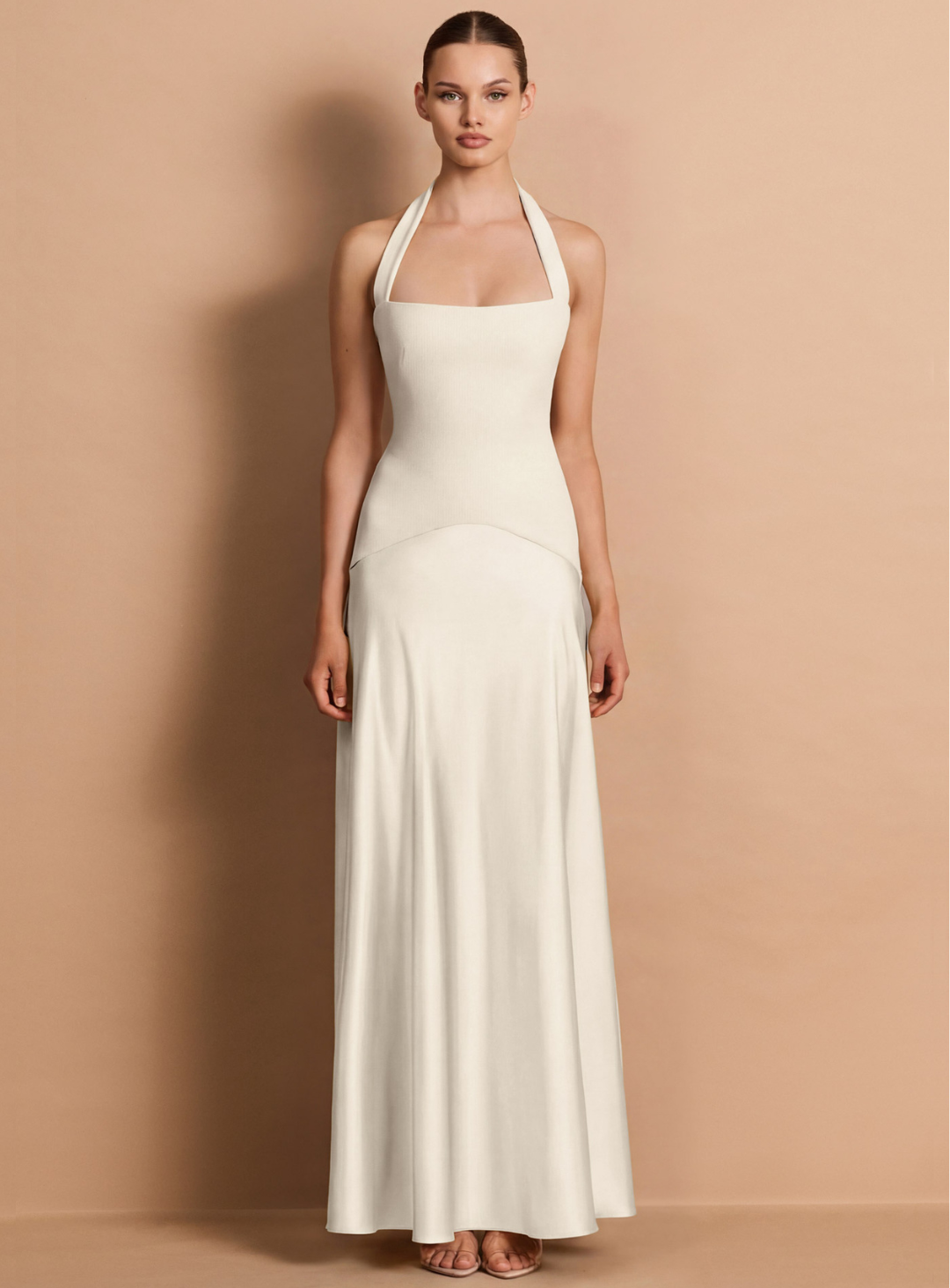 Exclusive Ivory Alice Halter Maxi