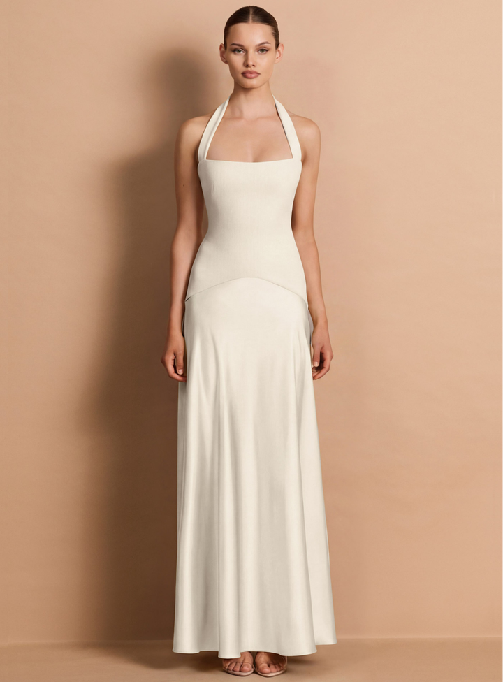 Exclusive Ivory Alice Halter Maxi