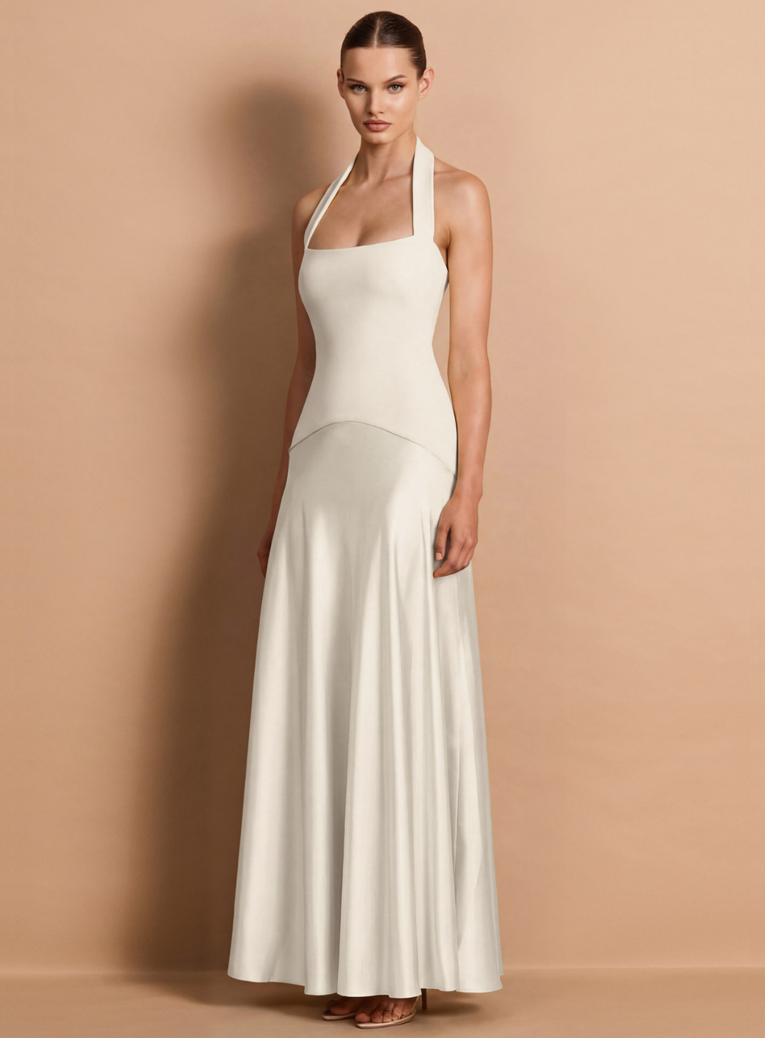 Exclusive Ivory Alice Halter Maxi