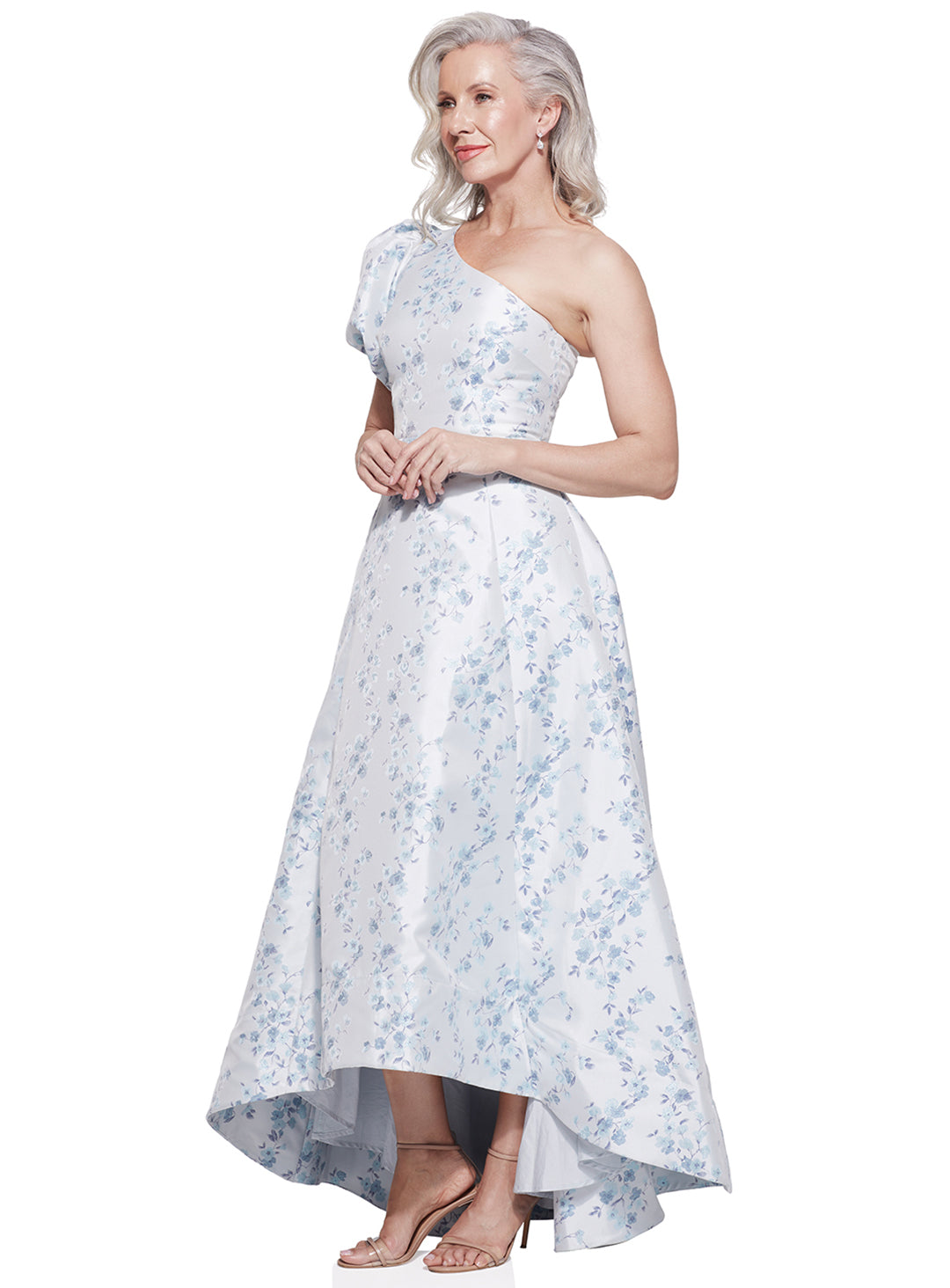 Kylee One Shoulder Brocade Dress