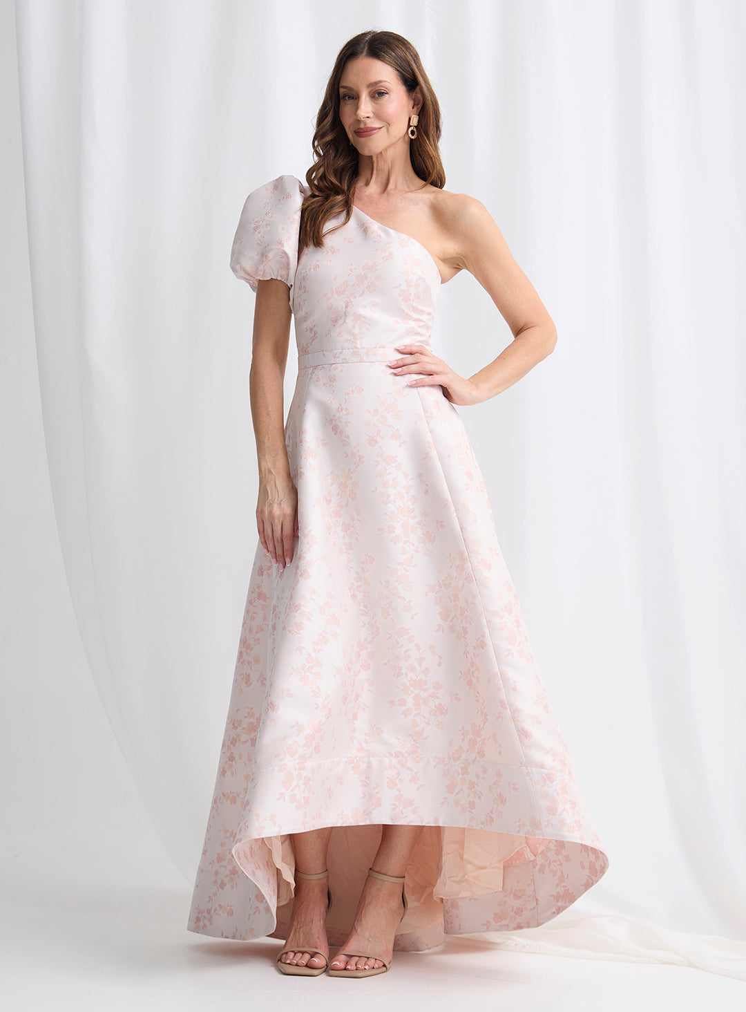 Kylee One Shoulder Brocade Dress
