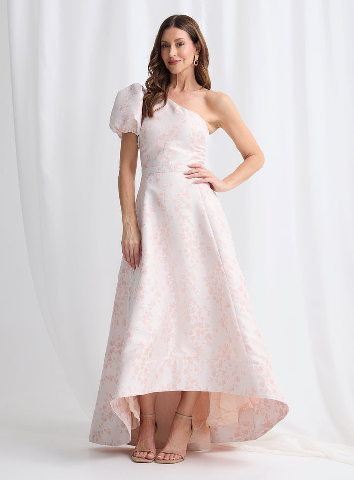 Kylee One Shoulder Brocade Dress
