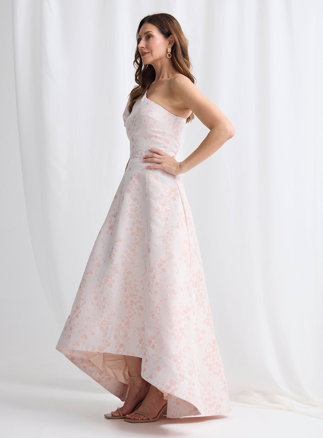 Kylee One Shoulder Brocade Dress