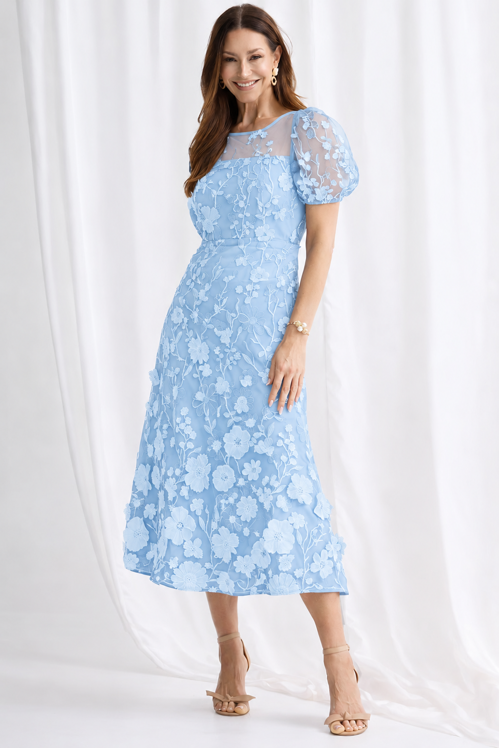 Lizzie Puff Sleeve Midi