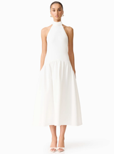 White Nolana Halter Midi