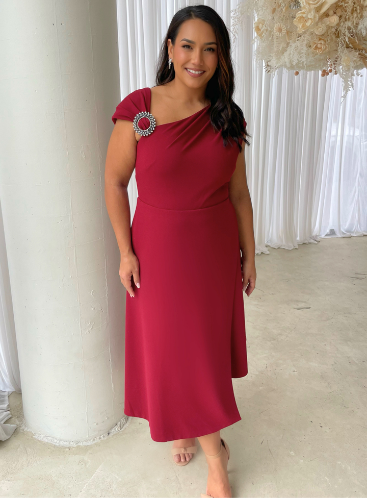 Oriana Asymmetric Flared Midi