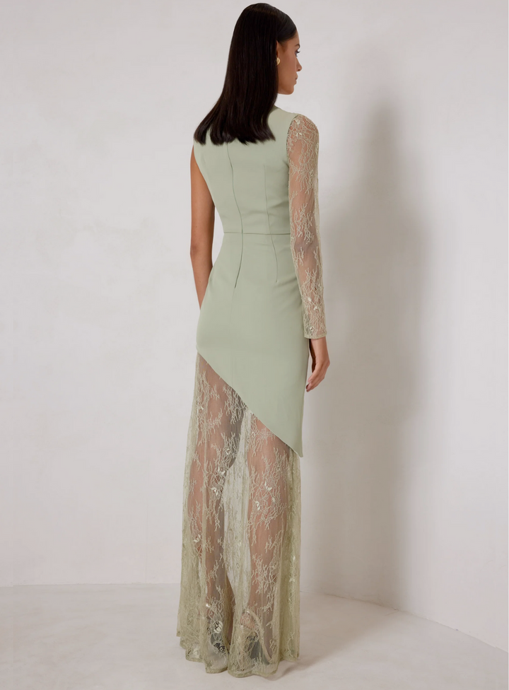 sage green formal dress by elle zeitoune