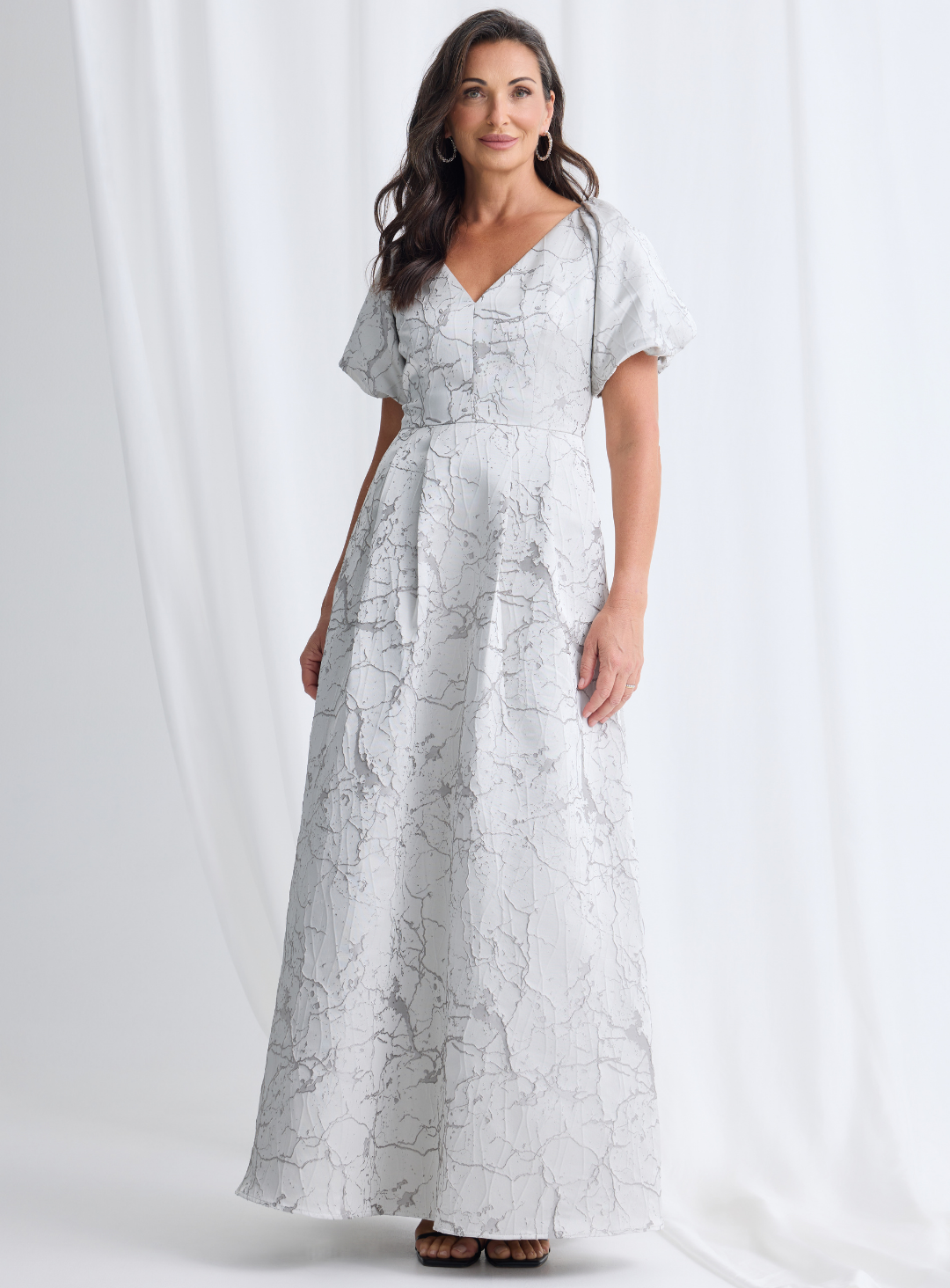 Grey Sophia Puff Sleeve Maxi
