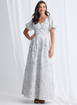 Grey Sophia Puff Sleeve Maxi