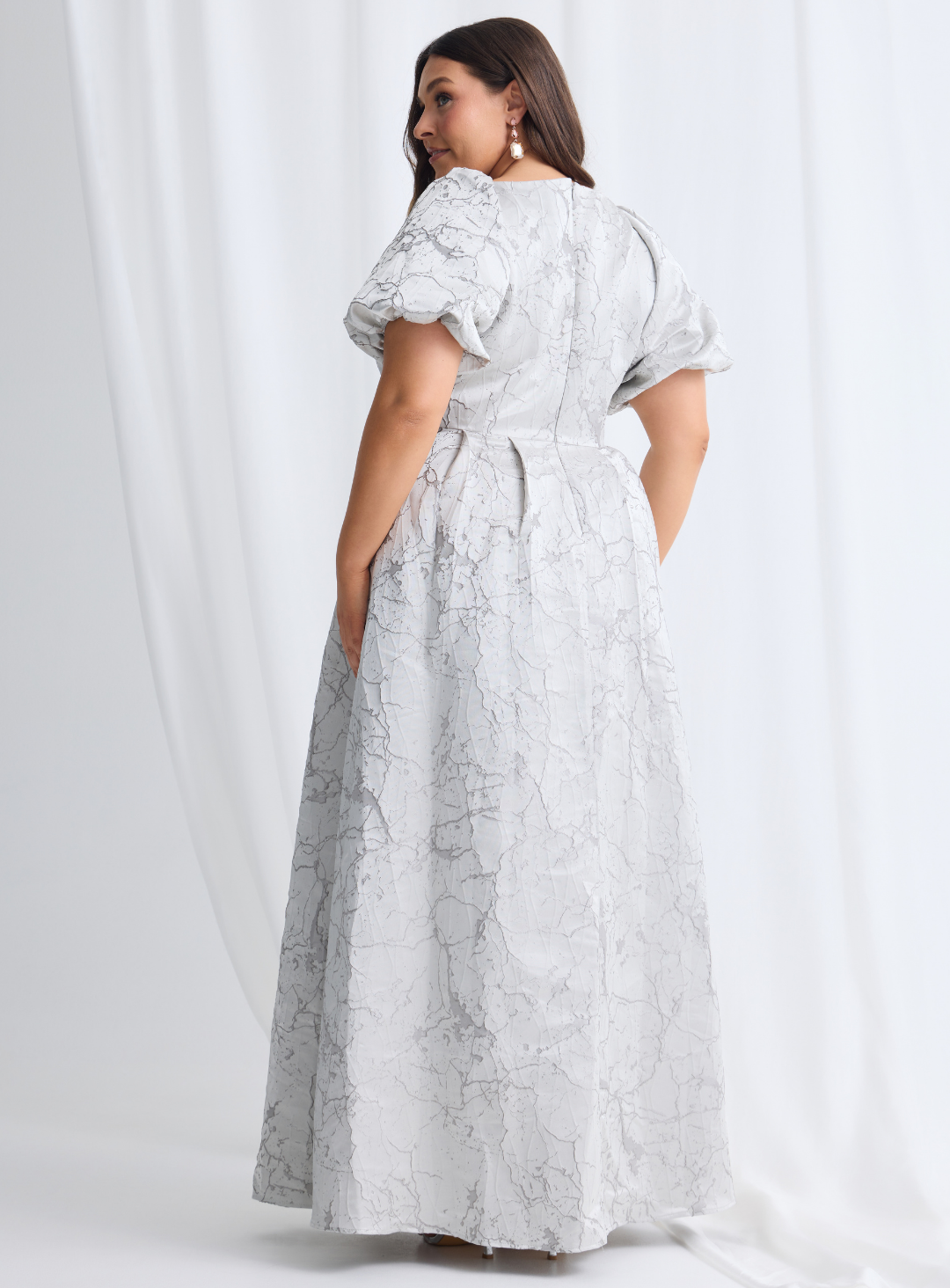 Grey Sophia Puff Sleeve Maxi