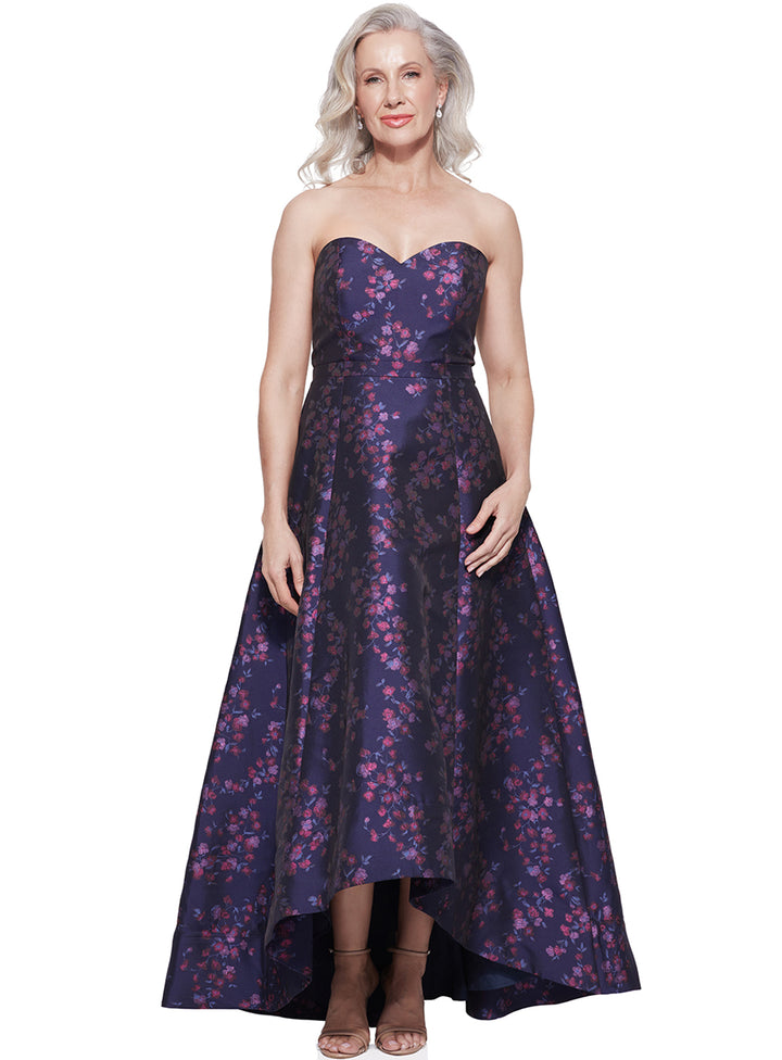 Peach Sorbet Tanya Strapless Brocade Dress