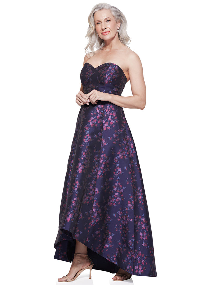Peach Sorbet Tanya Strapless Brocade Dress