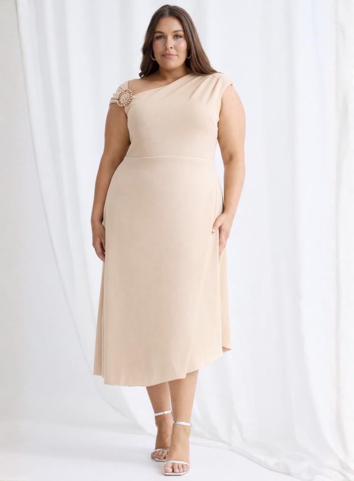 Oriana Asymmetric Flared Midi - Made to Order