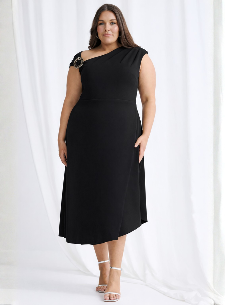 Oriana Asymmetric Flared Midi