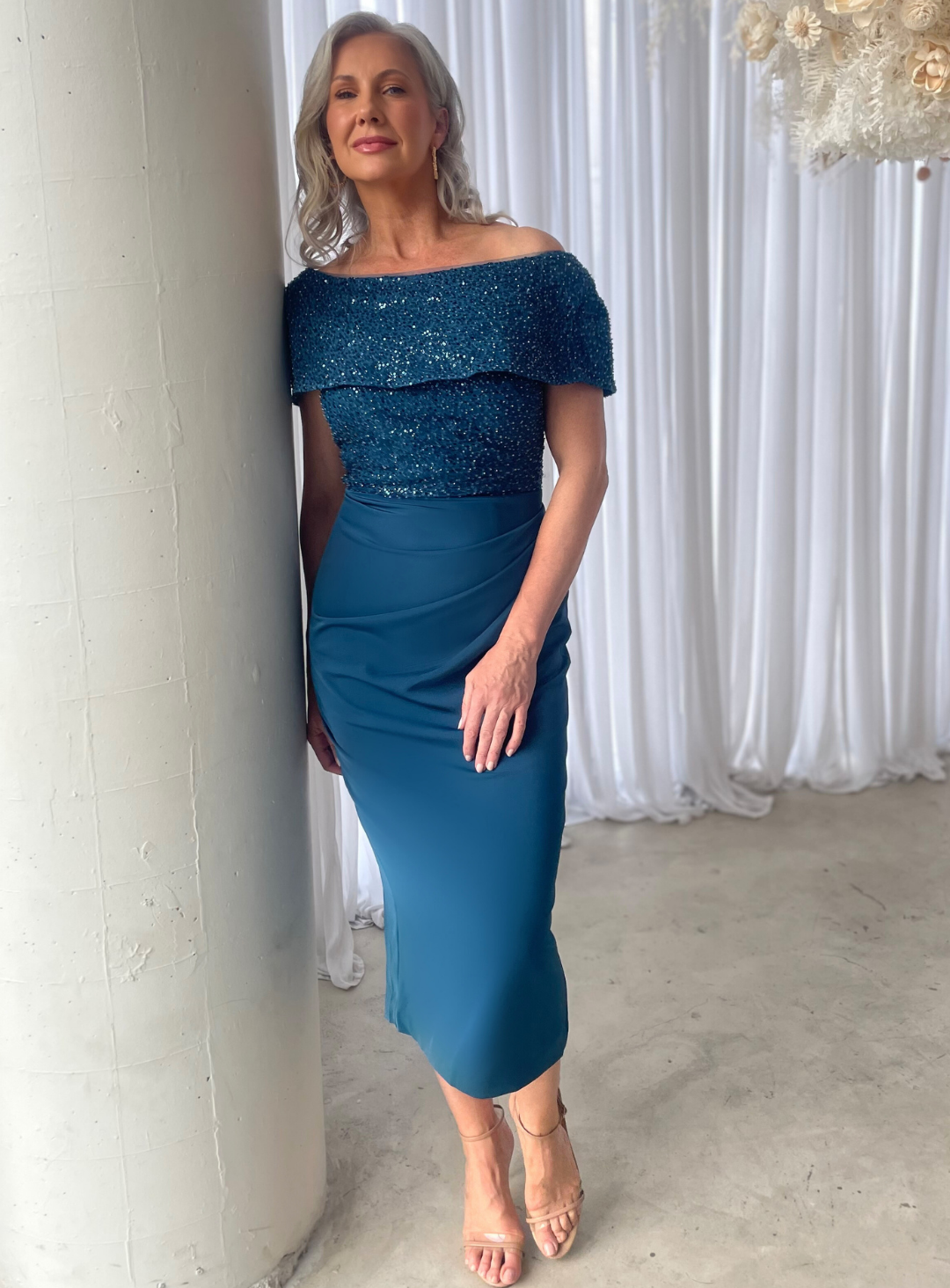 Veronica Off Shoulder Midi