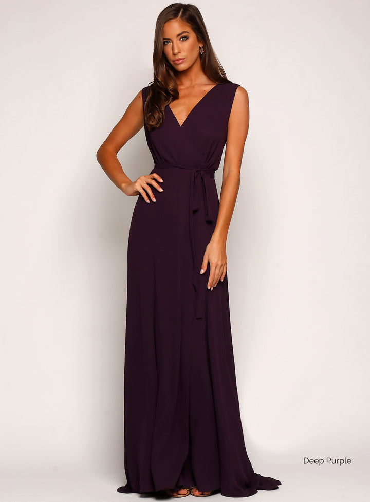 Sleeveless Wrap Gown