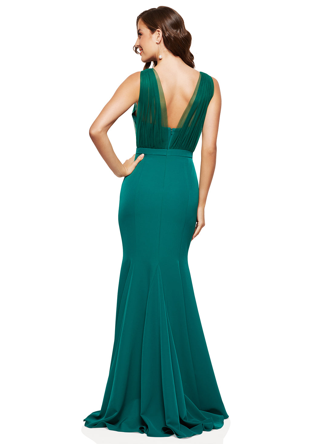Black Laneese Cross Over Tulle Dress