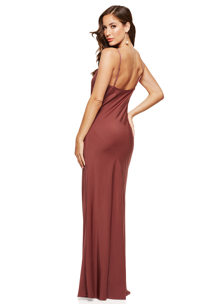 Sasha Satin Cowl Neck Maxi - Made to Order