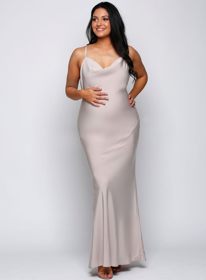 Elsa Satin Cross Back Maxi - Made to Order