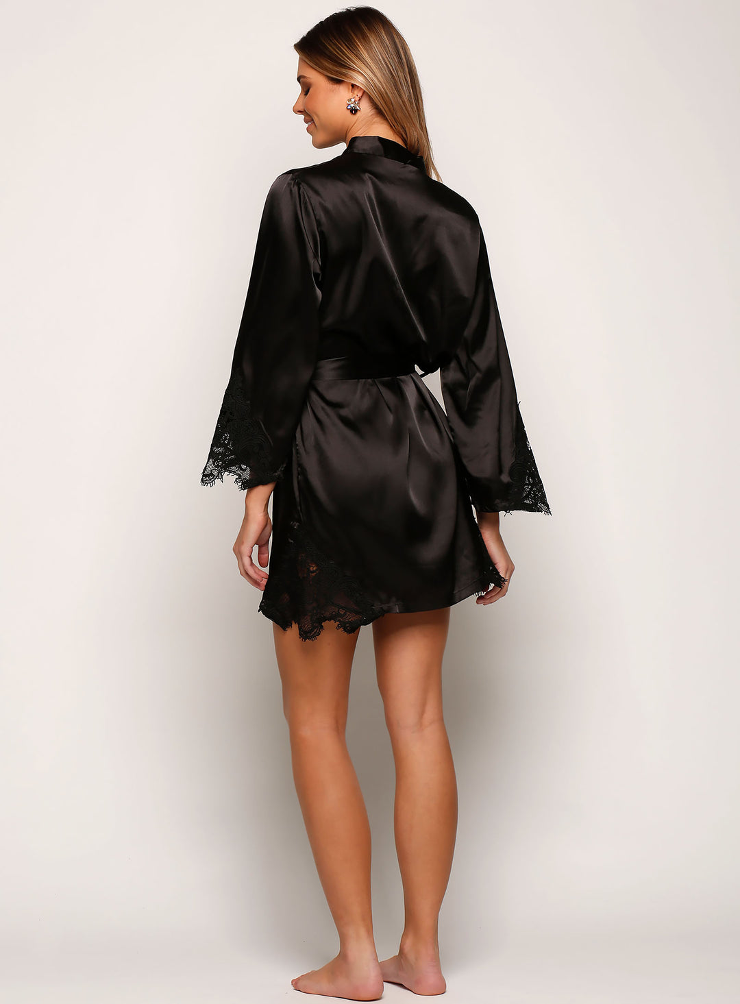 Black Cologne Satin Robe