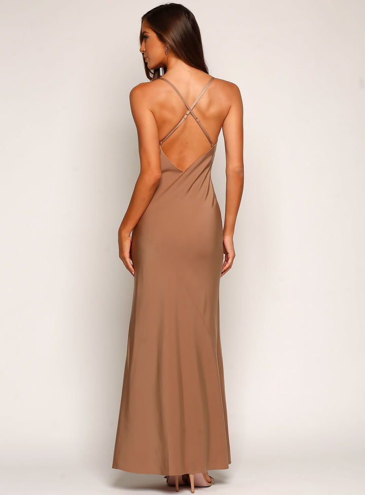 Elsa Satin Cross Back Maxi