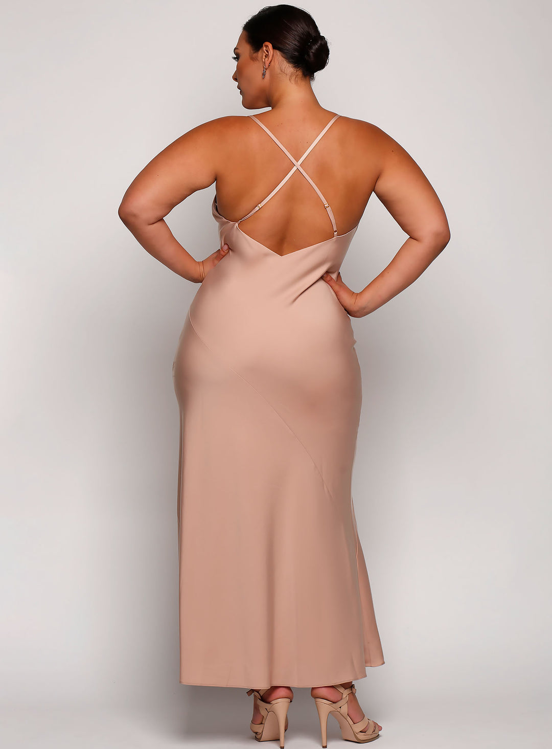 Elsa Satin Cross Back Maxi - Made to Order