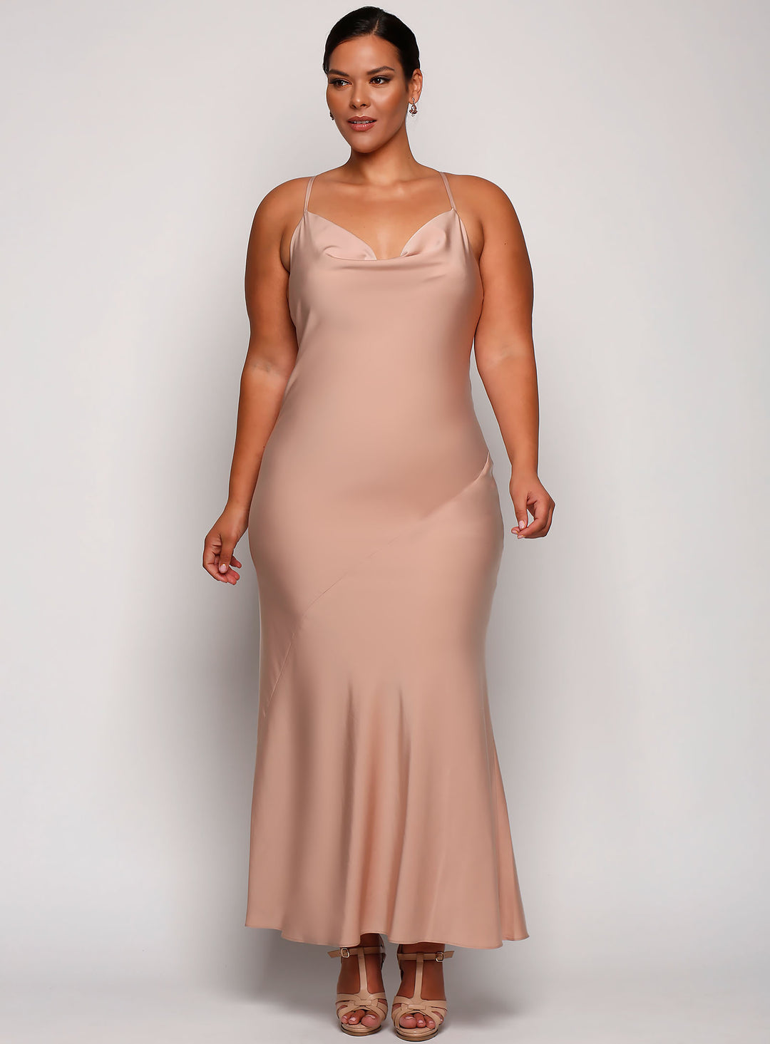 Elsa Satin Cross Back Maxi