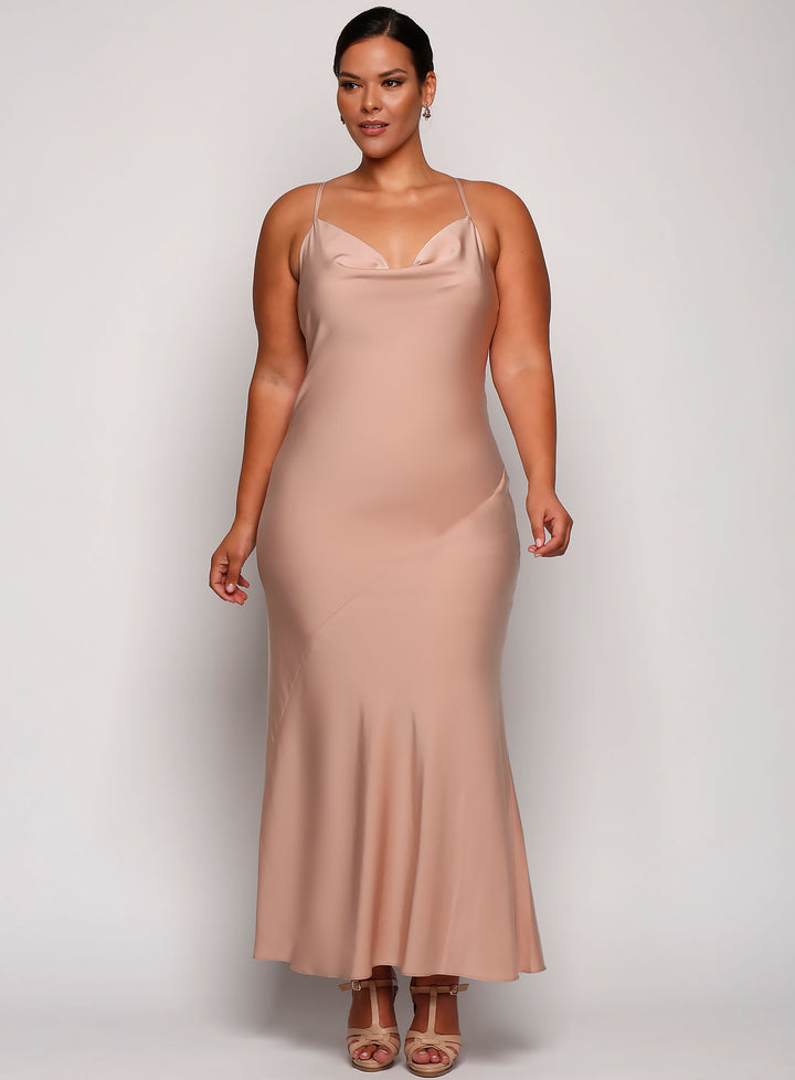 Elsa Satin Cross Back Maxi