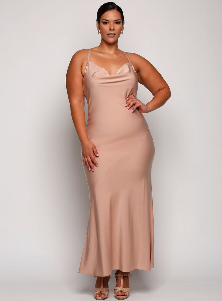 Elsa Satin Cross Back Maxi