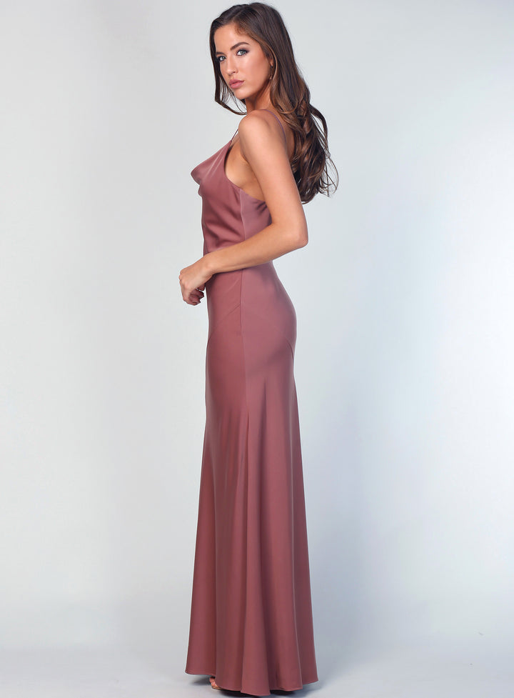 Sasha Satin Cowl Neck Maxi