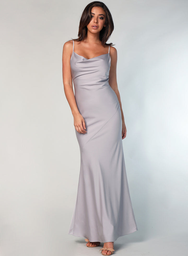 Sasha Satin Cowl Neck Maxi