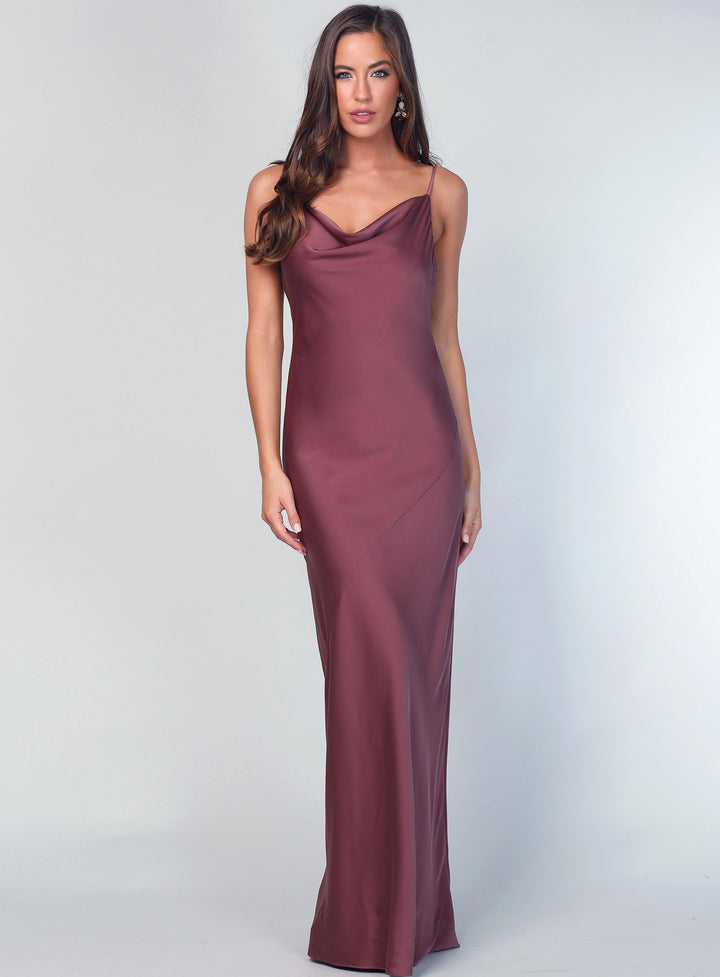 Sasha Satin Cowl Neck Maxi