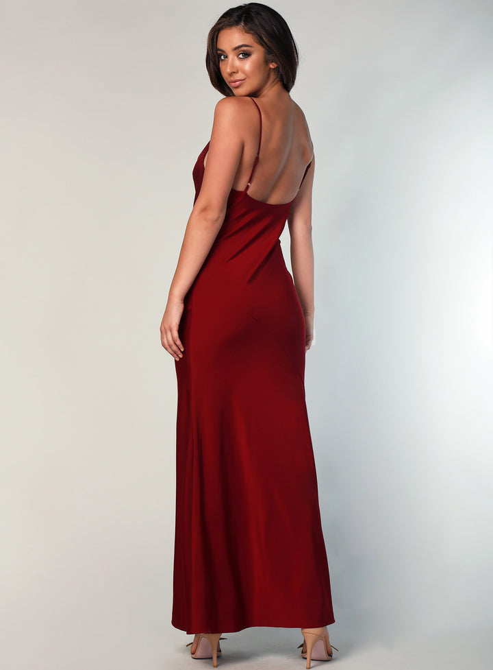 Sasha Satin Cowl Neck Maxi