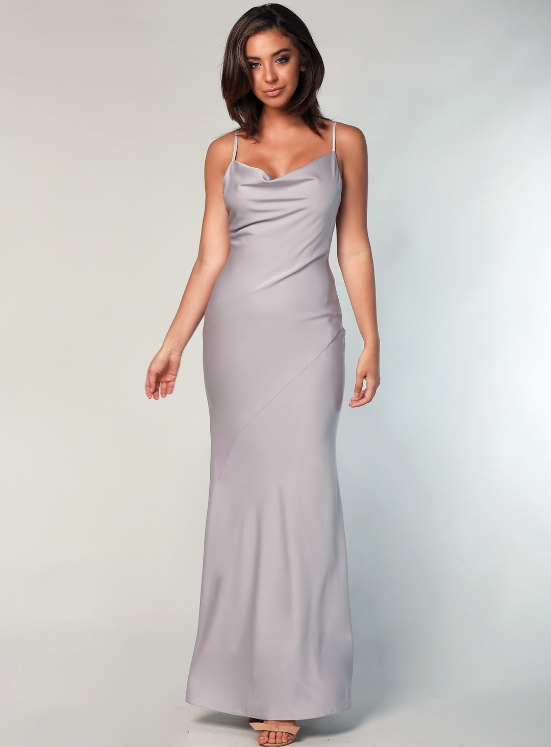 Sasha Satin Cowl Neck Maxi