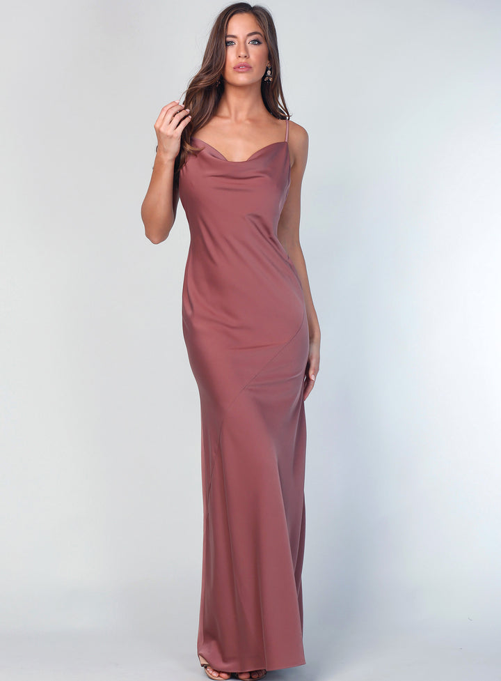 Sasha Satin Cowl Neck Maxi