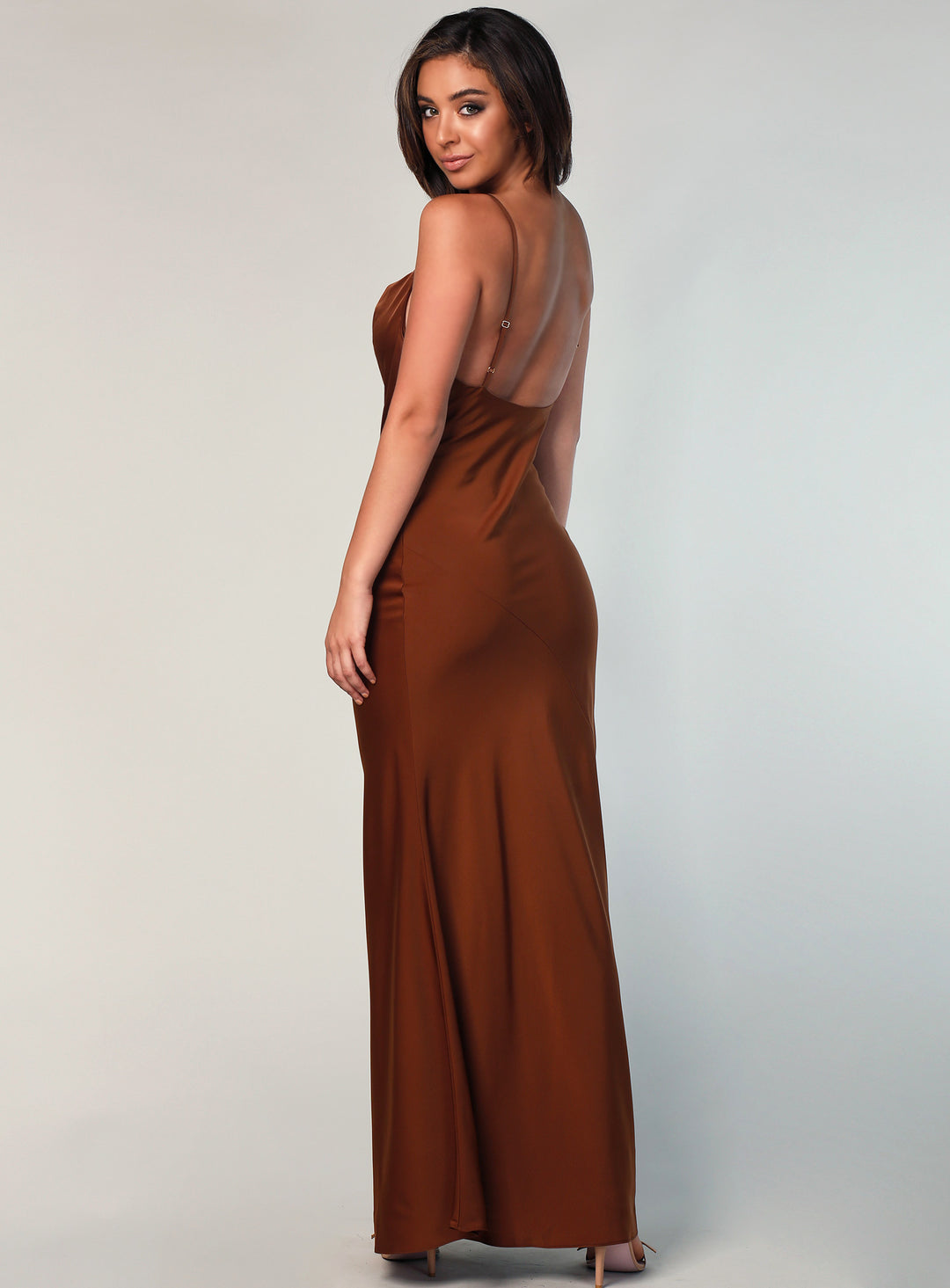 Sasha Satin Cowl Neck Maxi