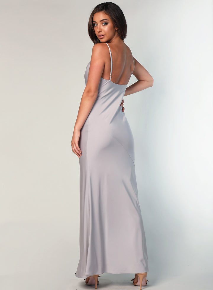 Sasha Satin Cowl Neck Maxi