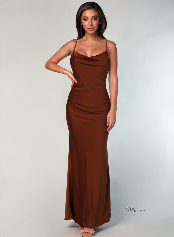 Elsa Satin Cross Back Maxi