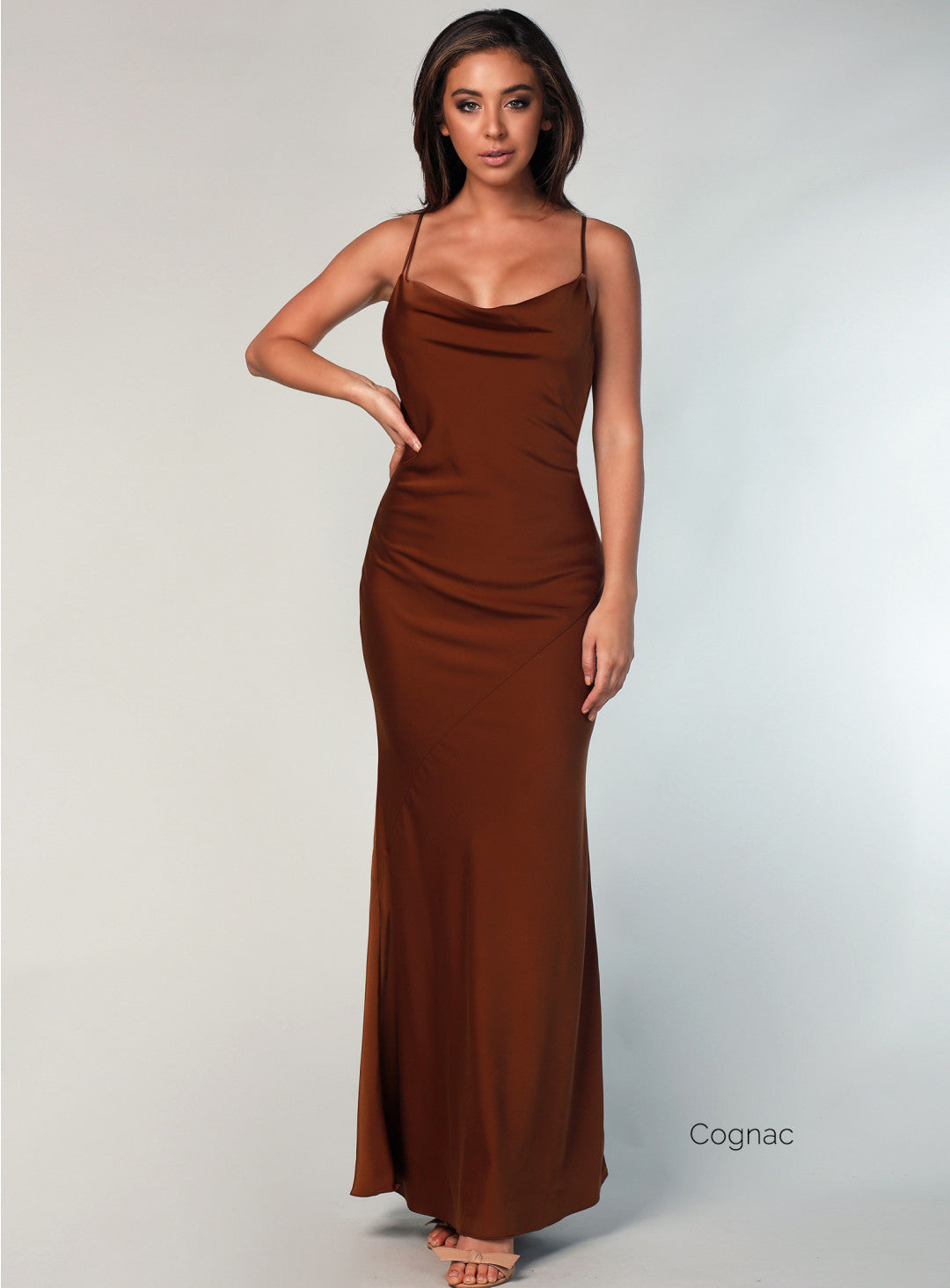Elsa Satin Cross Back Maxi - Made to Order