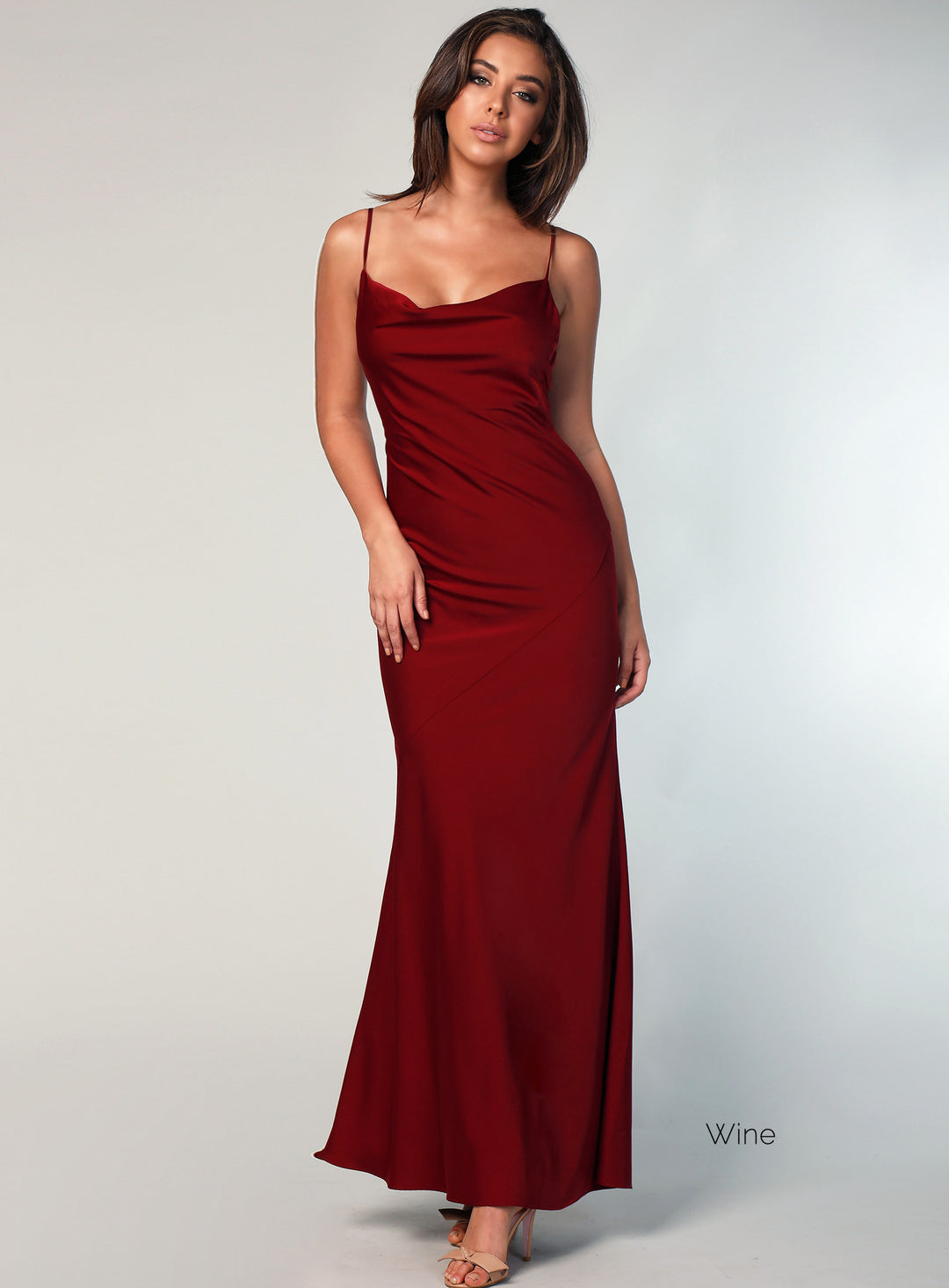 Sasha Satin Cowl Neck Maxi