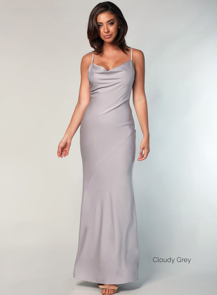 Sasha Satin Cowl Neck Maxi