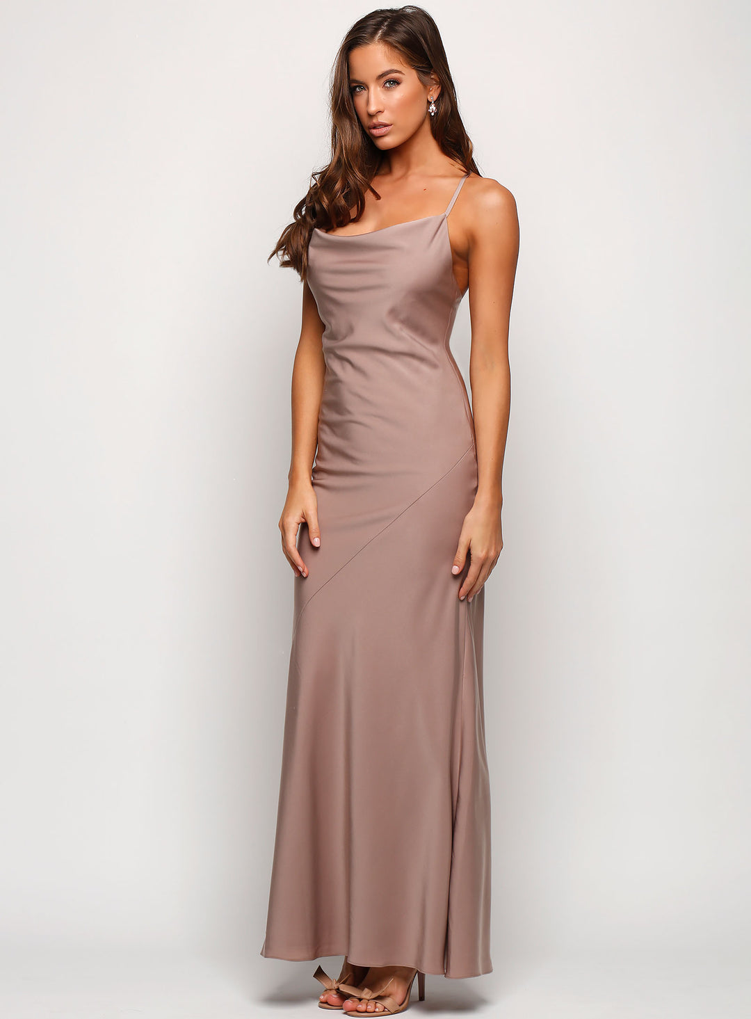 Elsa Satin Cross Back Maxi