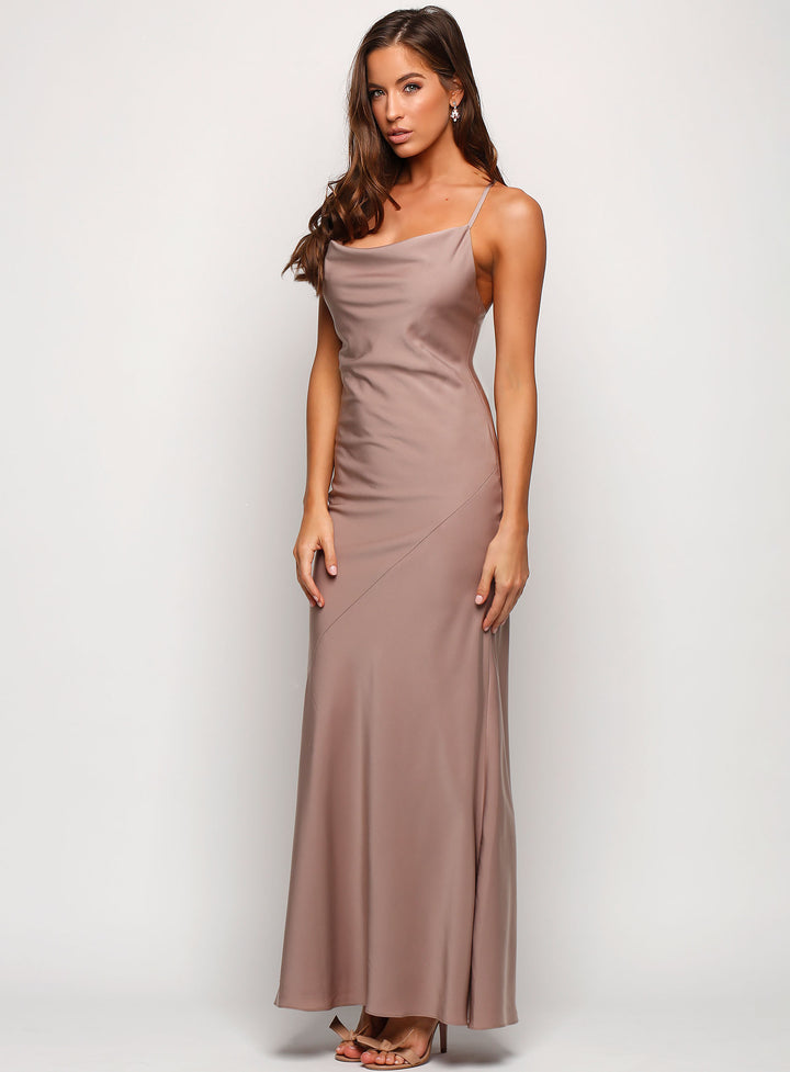 Elsa Satin Cross Back Maxi