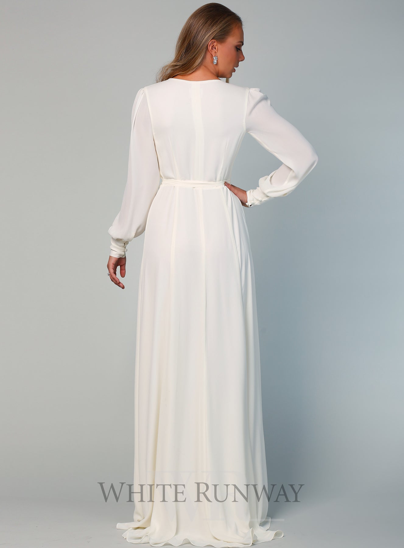 Bishop Sleeve Gown by Samantha Rose – White Runway
