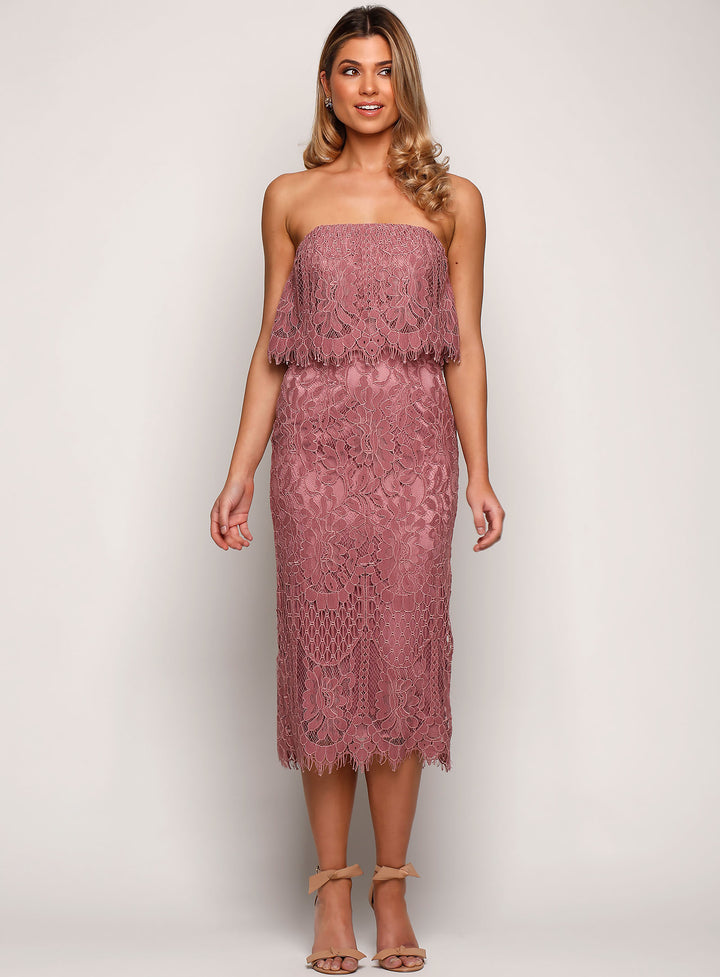 Cherry Lace Dress Midi