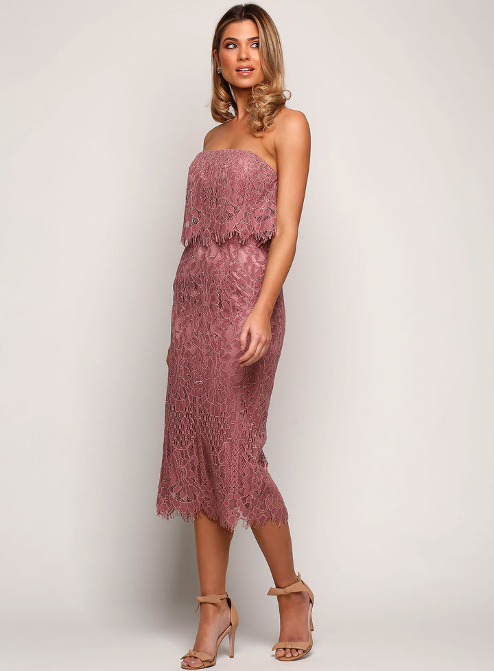 Cherry Lace Dress Midi