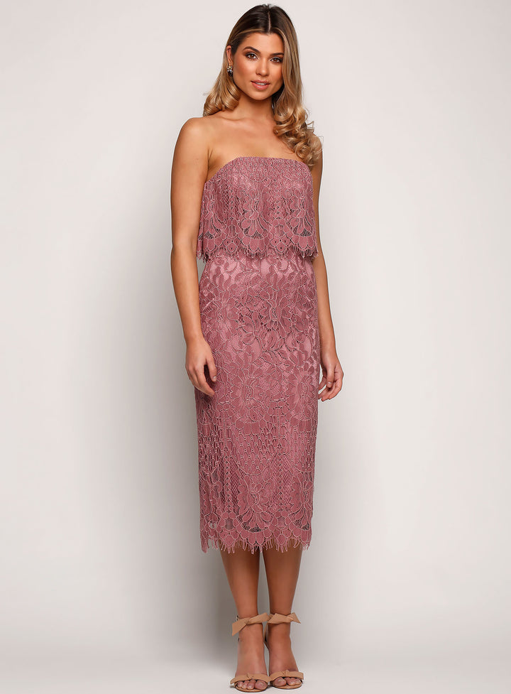 Cherry Lace Dress Midi