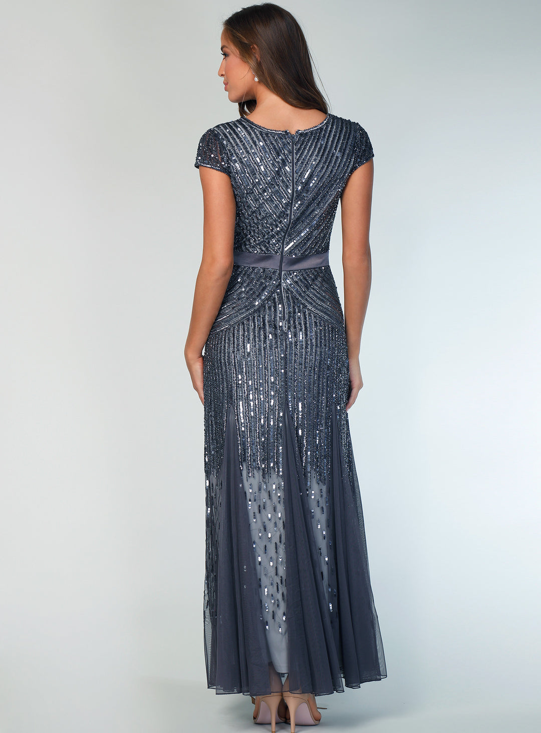 Charcoal Clarise Beaded Dress